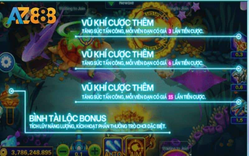Các tính năng và vũ khí hỗ trợ săn cá